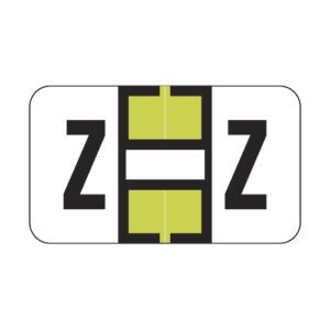 Jeter 0200 Compatible Alpha Labels, Letter "Z", Light Green,  Laminated Stock, 15/16" X 1-5/8" Individual Letters - Roll of 500