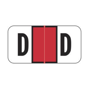 Jeter 2900 Compatible Alpha Labels, Letter "D", Red,  Laminated Stock, 3/4" X 1-1/2" Individual Letters - Roll of 500 - Image 1