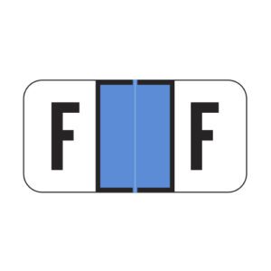 Jeter 2900 Compatible Alpha Labels, Letter "F", Blue,  Laminated Stock, 3/4" X 1-1/2" Individual Letters - Roll of 500 - Image 1