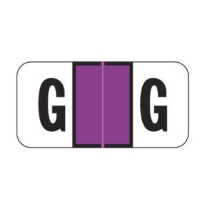 Jeter 2900 Compatible Alpha Labels, Letter "G", Purple,  Laminated Stock, 3/4" X 1-1/2" Individual Letters - Roll of 500 - Image 1