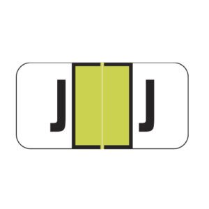 Jeter 2900 Compatible Alpha Labels, Letter "J", Light Green,  Laminated Stock, 3/4" X 1-1/2" Individual Letters - Roll of 500 - Image 1