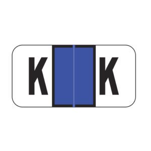 Jeter 2900 Compatible Alpha Labels, Letter "K", Royal Blue,  Laminated Stock, 3/4" X 1-1/2" Individual Letters - Roll of 500 - Image 1