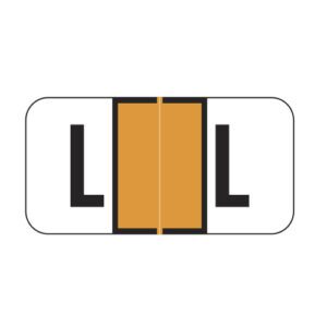 Jeter 2900 Compatible Alpha Labels, Letter "L", Orange, Laminated Stock, 3/4" X 1-1/2" Individual Letters - Roll of 500 - Image 1