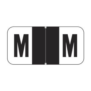Jeter 2900 Compatible Alpha Labels, Letter "M", Black,  Laminated Stock, 3/4" X 1-1/2" Individual Letters - Roll of 500 - Image 1