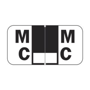 Jeter 2900 Compatible Alpha Labels, Letter "Mc", Black, Laminated Stock, 3/4" X 1-1/2" Individual Letters - Roll of 500 - Image 1