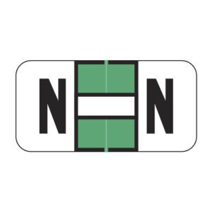 Jeter 2900 Compatible Alpha Labels, Letter "N", Moss Green,  Laminated Stock, 3/4" X 1-1/2" Individual Letters - Roll of 500 - Image 1