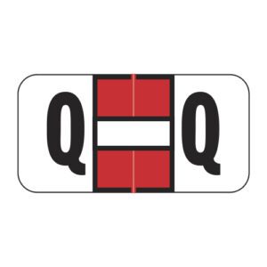 Jeter 2900 Compatible Alpha Labels, Letter "Q", Red, Laminated Stock, 3/4" X 1-1/2" Individual Letters - Roll of 500 - Image 1