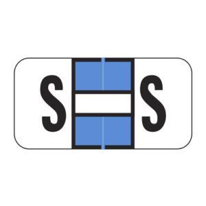 Jeter 2900 Compatible Alpha Labels, Letter "S", Blue, Laminated Stock, 3/4" X 1-1/2" Individual Letters - Roll of 500 - Image 1