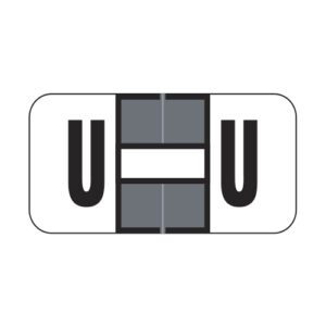 Jeter 2900 Compatible Alpha Labels, Letter "U", Gray,  Laminated Stock, 3/4" X 1-1/2" Individual Letters - Roll of 500 - Image 1