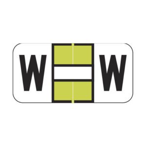 Jeter 2900 Compatible Alpha Labels, Letter "W", Light Green,  Laminated Stock, 3/4" X 1-1/2" Individual Letters - Roll of 500 - Image 1
