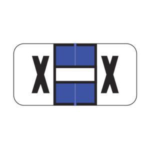 Jeter 2900 Compatible Alpha Labels, Letter "X", Royal Blue,  Laminated Stock, 3/4" X 1-1/2" Individual Letters - Roll of 500 - Image 1