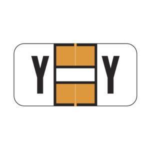 Jeter 2900 Compatible Alpha Labels, Letter "Y", Orange,  Laminated Stock, 3/4" X 1-1/2" Individual Letters - Roll of 500
