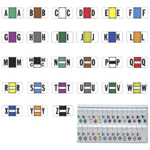 Jeter 2900 Compatible Alpha Labels, Letter "A-Z"plus Mc, Multiple Colors, Laminated Stock, 3/4" X 1-1/2" Individual Letters - 27 Rolls of 500 - Image 1