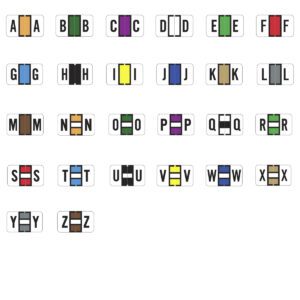 Jeter 5800 Compatible Alpha Ringbook Sheets, Laminated Stock, 15/16" X 1-5/8", A-Z Set - Ringbook Binder Set - 3,120 labels