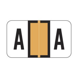Jeter 7200 Compatible Alpha Labels, Letter "A",  Orange, Laminated Stock, 15/16" X 1-5/8" Individual Letters - Roll of 500 - Image 1