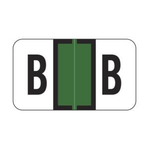 Jeter 7200 Compatible Alpha Labels, Letter "B",  Dark Green, Laminated Stock, 15/16" X 1-5/8" Individual Letters - Roll of 500 - Image 1