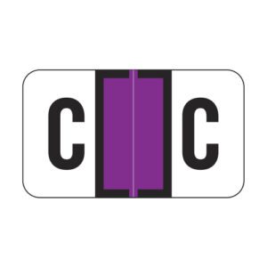 Jeter 7200 Compatible Alpha Labels, Letter "C",  Purple, Laminated Stock, 15/16" X 1-5/8" Individual Letters - Roll of 500 - Image 1