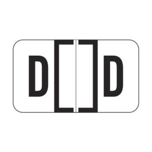 Jeter 7200 Compatible Alpha Labels, Letter "D",  White, Laminated Stock, 15/16" X 1-5/8" Individual Letters - Roll of 500 - Image 1