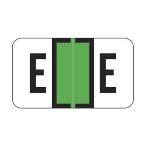 Jeter 7200 Compatible Alpha Labels, Letter "E",  Light Green, Laminated Stock, 15/16" X 1-5/8" Individual Letters - Roll of 500 - Image 1