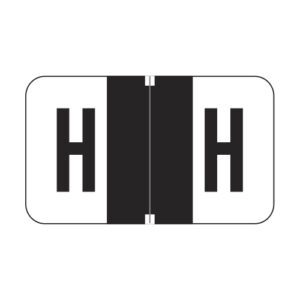 Jeter 7200 Compatible Alpha Labels, Letter "H",  Black, Laminated Stock, 15/16" X 1-5/8" Individual Letters - Roll of 500 - Image 1
