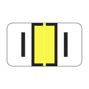Jeter 7200 Compatible Alpha Labels, Letter "I",  Yellow, Laminated Stock, 15/16" X 1-5/8" Individual Letters - Roll of 500 - Image 1