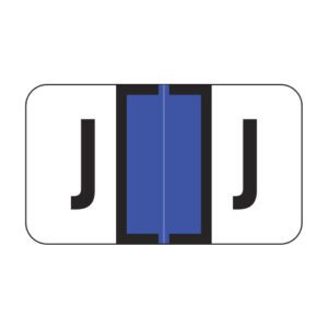 Jeter 7200 Compatible Alpha Labels, Letter "J",  Dark Blue, Laminated Stock, 15/16" X 1-5/8" Individual Letters - Roll of 500 - Image 1