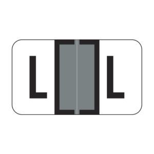 Jeter 7200 Compatible Alpha Labels, Letter "L",  Gray, Laminated Stock, 15/16" X 1-5/8" Individual Letters - Roll of 500 - Image 1