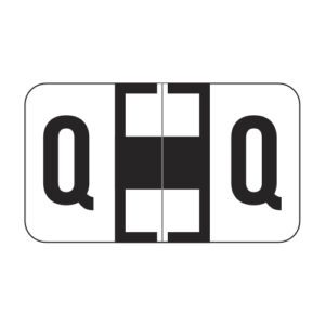 Jeter MAP Compatible Alpha Labels, Letter "Q", White, Laminated Stock, 15/16" X 1-5/8" Individual Letters - pack of 126 - Image 1