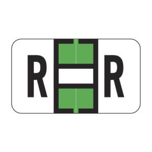 Jeter MAP Compatible Alpha Labels, Letter "R", Light Green, Laminated Stock, 15/16" X 1-5/8" Individual Letters - pack of 126 - Image 1