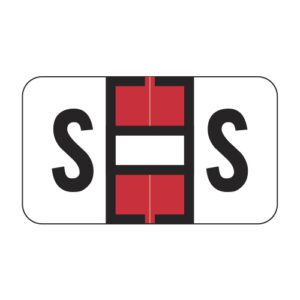 Jeter 7200 Compatible Alpha Labels, Letter "S", Red, Laminated Stock, 15/16" X 1-5/8" Individual Letters - Roll of 500 - Image 1