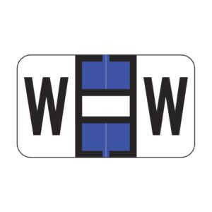 Jeter 7200 Compatible Alpha Labels, Letter "W", Dark Blue, Laminated Stock, 15/16" X 1-5/8" Individual Letters - Roll of 500 - Image 1