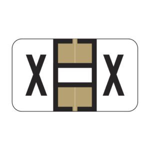 Jeter 7200 Compatible Alpha Labels, Letter "X", Tan, Laminated Stock, 15/16" X 1-5/8" Individual Letters - Roll of 500 - Image 1
