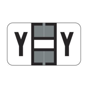 Jeter 7200 Compatible Alpha Labels, Letter "Y", Gray, Laminated Stock, 15/16" X 1-5/8" Individual Letters - Roll of 500 - Image 1