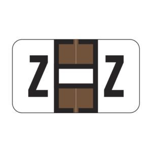 Jeter 7200 Compatible Alpha Labels, Letter "Z", Brown, Laminated Stock, 15/16" X 1-5/8" Individual Letters - Roll of 500 - Image 1