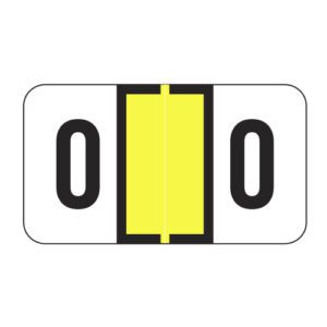 Jeter 5100 Compatible Alpha Labels, Letter "O", Yellow, Laminated Stock, 1-5/8" x 15/16", Individual Letters - Roll of 500 - Image 1