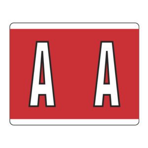 Kardex PSF-139 Compatible Alpha Labels, Letter "A", Red, Laminated Stock, 1-1/4" x 1-1/2", Individual Letters - Roll of 500 - Image 1