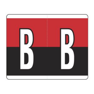 Kardex PSF-139 Compatible Alpha Labels, Letter "B", Red/Black, Laminated Stock, 1-1/4" x 1-1/2", Individual Letters - Roll of 500 - Image 1