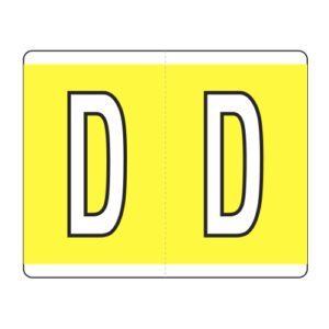 Kardex PSF-139 Compatible Alpha Labels, Letter "D", Yellow, Laminated Stock, 1-1/4" x 1-1/2", Individual Letters - Roll of 500 - Image 1