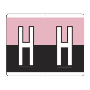 Kardex PSF-139 Compatible Alpha Labels, Letter "H", Pink/Black, Laminated Stock, 1-1/4" x 1-1/2", Individual Letters - Roll of 500 - Image 1