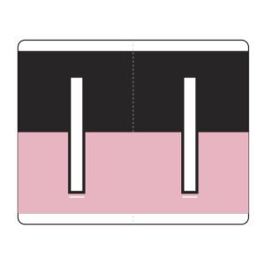 Kardex PSF-139 Compatible Alpha Labels, Letter "I", Pink/Black, Laminated Stock, 1-1/4" x 1-1/2", Individual Letters - Roll of 500 - Image 1