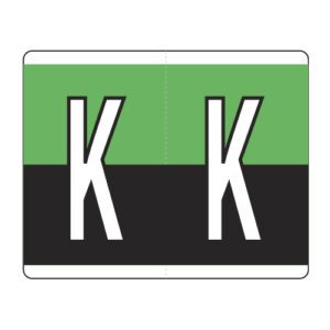 Kardex PSF-139 Compatible Alpha Labels, Letter "K", Green/Black, Laminated Stock, 1-1/4" x 1-1/2", Individual Letters - Roll of 500 - Image 1