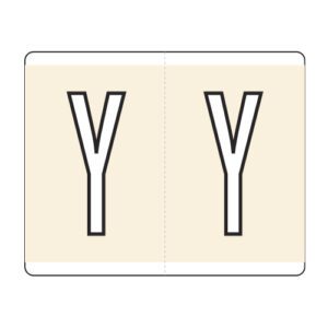 Kardex PSF-139 Compatible Alpha Labels, Letter "Y", White, Laminated Stock, 1-1/4" x 1-1/2", Individual Letters - Roll of 500 - Image 1