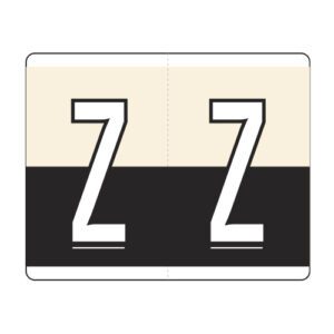 Kardex PSF-139 Compatible Alpha Labels, Letter "Z", White/Black, Laminated Stock, 1-1/4" x 1-1/2", Individual Letters - Roll of 500 - Image 1