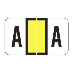POS Compatible Alpha Ringbook Sheets, Letter "A", Yellow, Laminated Stock, 15/16" X 1-5/8" Individual Letters - Roll of 240 - Image 1