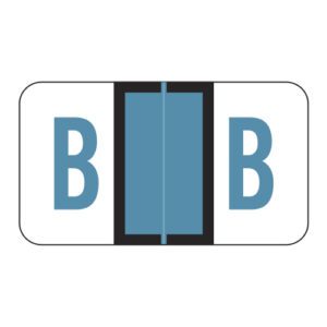 POS Compatible Alpha Ringbook Sheets, Letter "B", Blue, Laminated Stock, 15/16" X 1-5/8" Individual Letters - Roll of 240 - Image 1