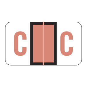 POS Compatible Alpha Ringbook Sheets, Letter "C", Pink, Laminated Stock, 15/16" X 1-5/8" Individual Letters - Roll of 240 - Image 1