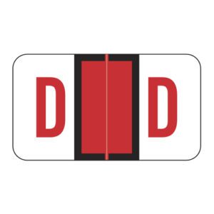 POS Compatible Alpha Ringbook Sheets, Letter "D", Red, Laminated Stock, 15/16" X 1-5/8" Individual Letters - Roll of 240 - Image 1