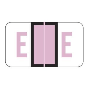 POS Compatible Alpha Ringbook Sheets, Letter "E", Lilac, Laminated Stock, 15/16" X 1-5/8" Individual Letters - Roll of 240 - Image 1