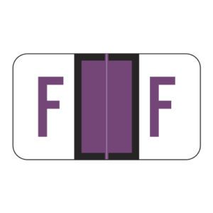 POS Compatible Alpha Ringbook Sheets, Letter "F", Purple, Laminated Stock, 15/16" X 1-5/8" Individual Letters - Roll of 240 - Image 1