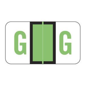 POS Compatible Alpha Ringbook Sheets, Letter "G", Light Green, Laminated Stock, 15/16" X 1-5/8" Individual Letters - Roll of 240 - Image 1
